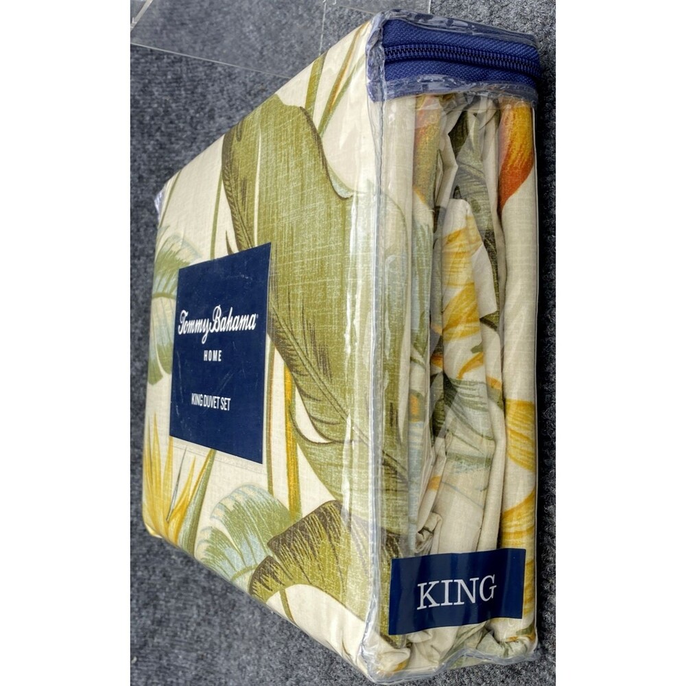 Tommy Bahama Birds of Paradise King Duvet Set 3pc Ivory Tropical Floral NIP NEW - Picture 3 of 10
